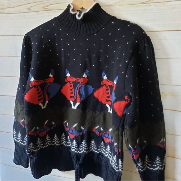 Cullinane Vintage 80's Wool/Angora Polo Neck Winter Sweater Women's Large USA - Picture 2 of 14